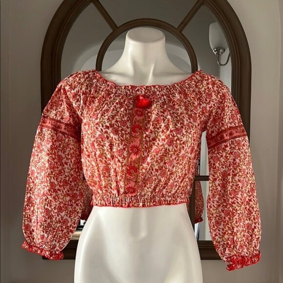 Poupette St. Barth Nana Off the Shoulder Top, Size S NEW w/Tag $140 - Picture 10 of 11